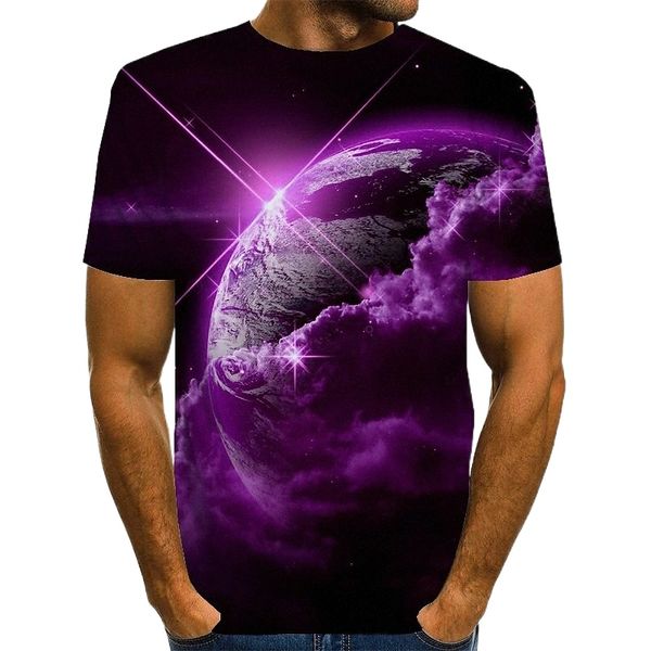 

men's tee t shirt 3d print print graphic interstellar plus size round neck causal daily short sleeve vintage novelty green blue purple, White;black