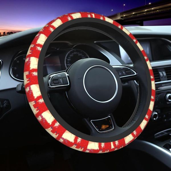 Coprivolanti 38cm Carino Natale Alpaca Animale antiscivolo F Accessori per volante stile autoSteering