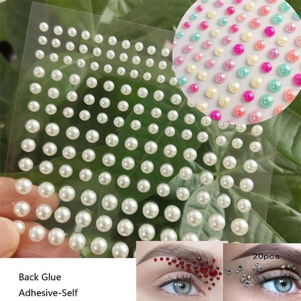 Наклейки наклейки 1sheet 3d жемчужный глаз украшения глени с бриллиантовым макияжем Слайдер детская наклейка для ногтей Prud22