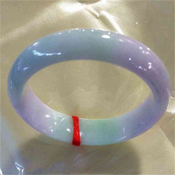 

natural burmese jadeite light purple two-tone 54-64mm bracelet elegant princess jewelry gift for mother and girlfrien, Golden;silver