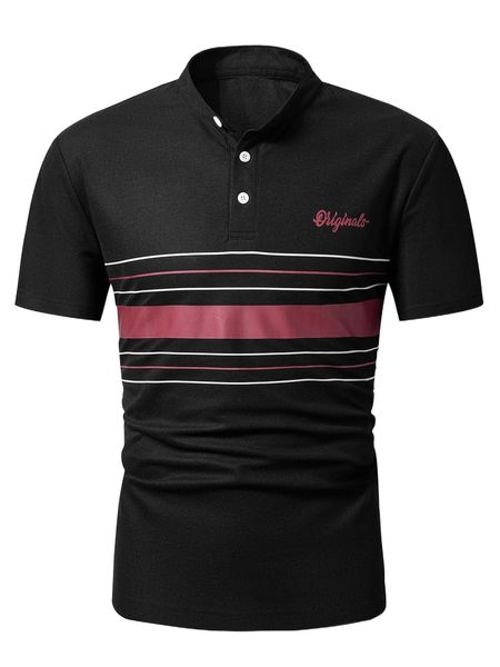 

men striped & letter graphic polo shirt b4iu#, White;black