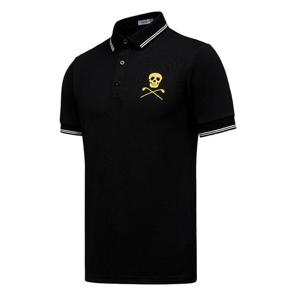 Outono inverno roupas masculinas de golfe manga curta camiseta de golfe preto ou branco cores lazer esportes ao ar livre camisas polo