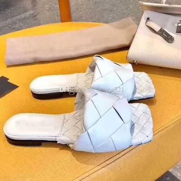 

designer brand italian luxury genuine leather weaving sandals women's flats casual shoes fashion super star slipper uzp, Black