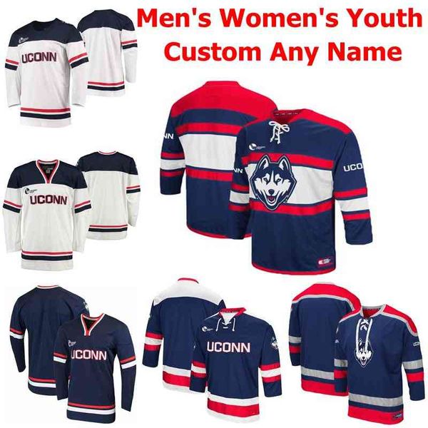 Maglia UConn Huskies Maglia Max Kalter da uomo Justin Howell Bradley Stone Ryan Wheeler Maglia da hockey su ghiaccio Keane College Cucita personalizzata