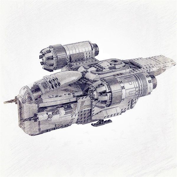 

60017 the ucs razor crest blocks by model compatible with star toys &wars building bricks kids christmas toys gifts315h