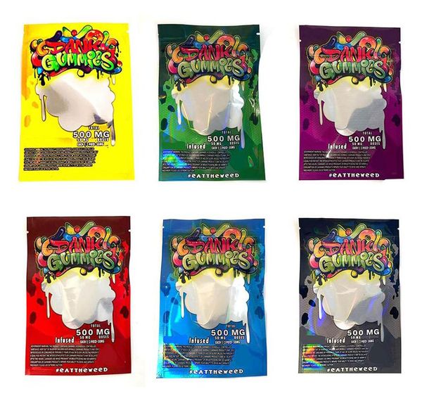 

mylar bag 500mg retail packaging 6 styles zipper bags