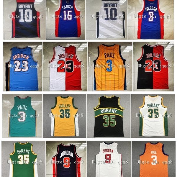 NC01 Alta qualità 1 Retro Sonic Kevin 35 Durant Jersey 23 Michael Jor dan 2012 Team USA Bryant Chris 3 2004 All Star Vince 15 Carter Allen 3