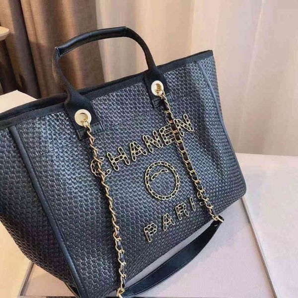 

luxury fashion designer beach bags large ch linen woven women evening handbag straw knitting shoulder portable brand classic female big shop