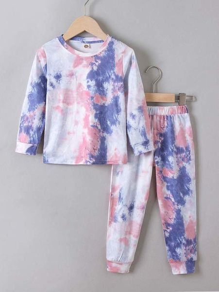 

toddler girls tie dye tee & sweatpants she, White
