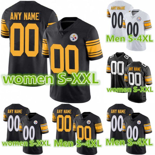 

football jerseys pittsburgh''steelers''men women youth 8 kenny pickett 10 mitchell trubisky 22 najee harris 43 troy pola, Black;red