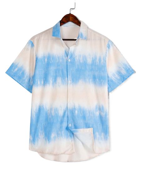 

romwe guys tie dye shirt s0th#, White;black