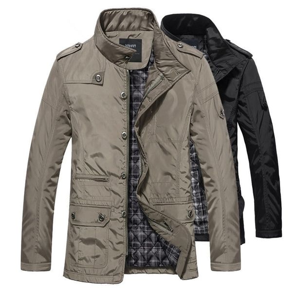 

winter men jackets and coats leisure windproof thick warm jacket men's long trench coat parka clothing drop shipping 201116, Black;brown