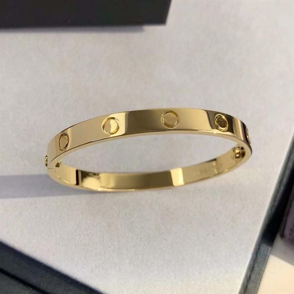 

2022 luxury quality v gold material punk band bracelet in three colors plated for women wedding jewelry gift have stamp box ps3188, Golden;silver