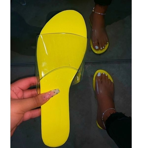 Gai gai gai moda mulheres chinelos slides claro transparente geléia ao ar livre sexy verão praia sapatos femininos calçados y201026