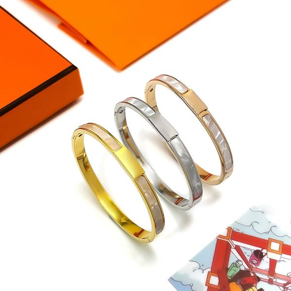 

designer cuff bracelet elegant woman pearl thin bracelets for man women jewelry gold silver and rose gold 3 color, White