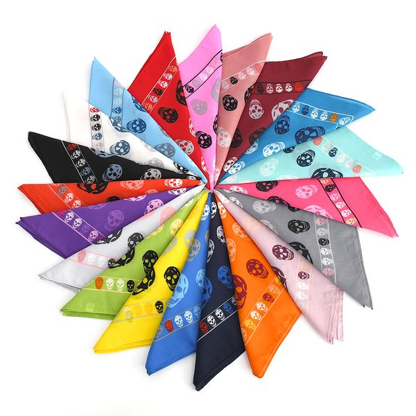 

factory direct supply new european and american skull square scarf casual polyester outdoor cycling sports printing spot headscarf, Blue;gray