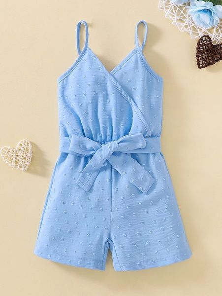 

toddler girls swiss dot belted cami romper she, Blue