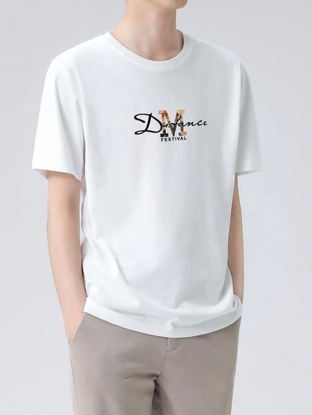 

men letter graphic tee r93g#, White;black