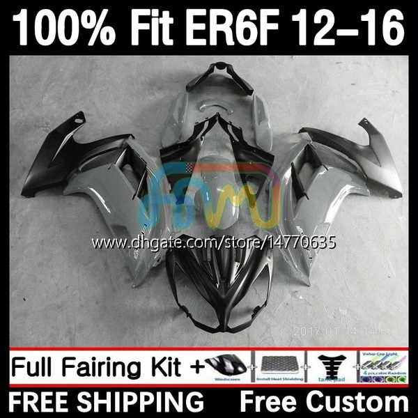 Kawasaki Ninja için Enjeksiyon Küfü Fairings 650R ER-6F ER6 F ER 6F ER6F 12 13 14 15 16 GÜNCEL 11DH.52 650-R 2013 2014 2015 2016 650 R 2012-2016 OEM Vücut Açık Gri