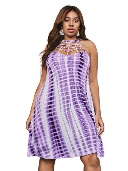 

plus tie dye cut out dress z4mw#, Black