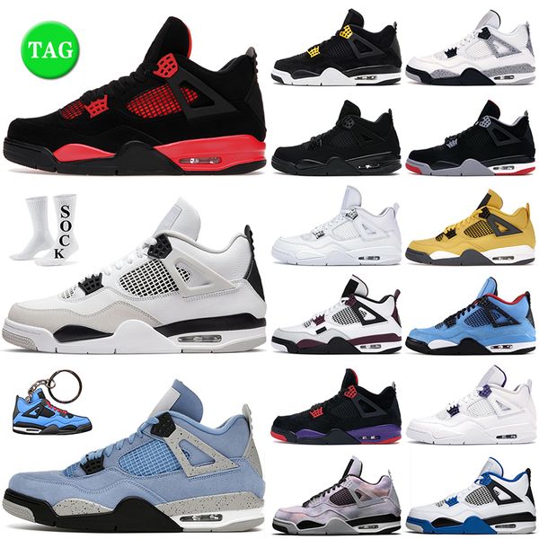 

r 4s basketball shoes mens womens 4 red thunder university blue sail military black cat cactus jack white oreo men outdoor sports trainers s, White;red