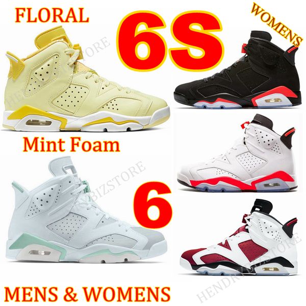 6S Mint Foam Basketballschuhe Tiffany Blue First Championship 6 Damen Herren Gold Hoops Carmine 2022 Floral Weiß Schwarz Infrarot Designer Sneakers Sporttrainer