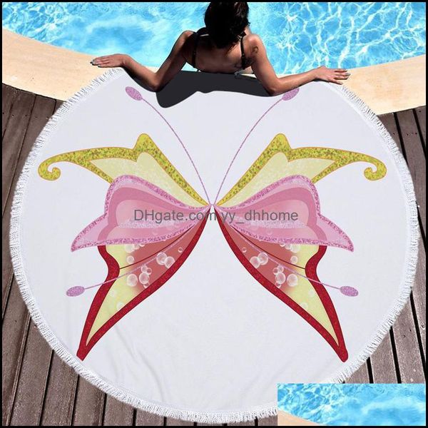 Полотенце микроволобные полиэфирные пляжные кисточки полотенца Fairy Wings Sump 1 DHD3G