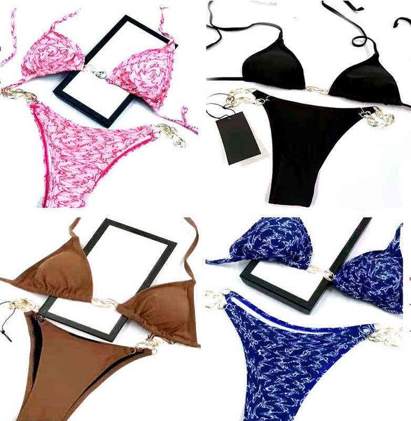 

designer bikini swim suit women swimsuit ladies backless split letter multicolors summer time beach bathing suits wind swimwear, White;black