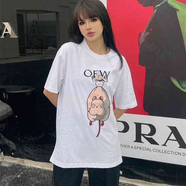 

spring new couple casual neck t-shirt, White