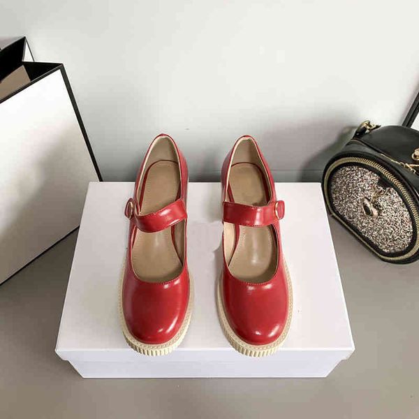 

sandals autumn british style thick soled raised mary jane shoes high heels shallow mouth french, Black