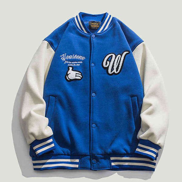 

streetwear 2022 spring men's baseball jackets furry letter embroid hip hop harajuku bomber varsity jacket women letterman t220728, Black;brown