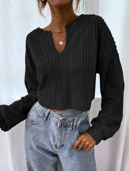 

notched drop shoulder tee a55b#, White