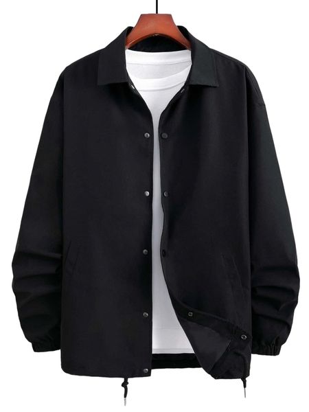 

men drop shoulder coat without tee 715q#, Black;brown