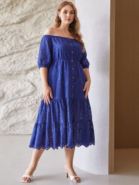 

motf premium plus 100% cotton schiffy dress d6qx#, Black