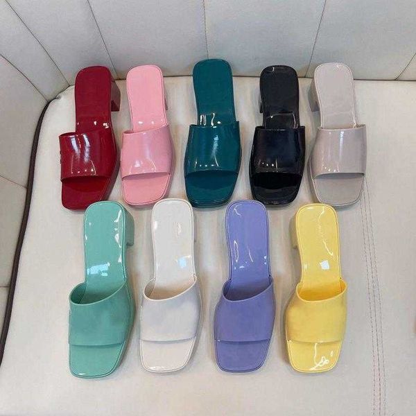 

designer slippers women fashion jelly slides rubber high heel platform sandals summer embossed candy slipper outdoor beach flip flop us14.5, Black