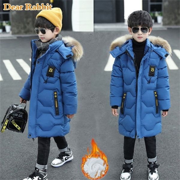 

brand russian kids winter jacket for boys clothes snowsuit parka for teenage overalls thick long coat 4-15 yrs clothing lj201202, Blue;gray