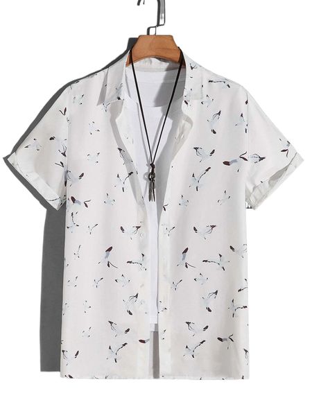 

men bird print shirt without tee z0oa#, White;black