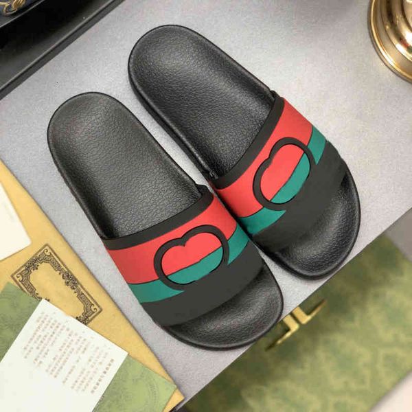 

slippers rubber slide designer sandal floral brocade men slipper gear bottoms flip flops women striped beach causal with box us5-11 s evsi, Black