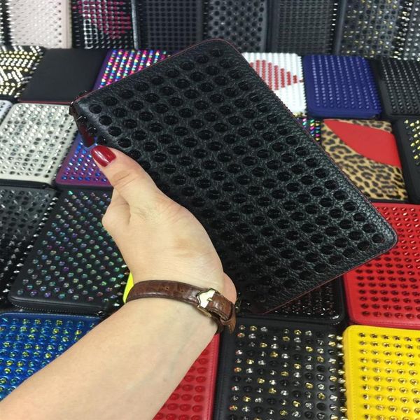 

new long wallet for women designer purse zipper bag ladies card holder pocket coin purse men wallets 230s, Red;black