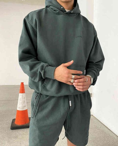 

autumn present and winter letters embroidered old high street lovers hoodie trendy men's, Black
