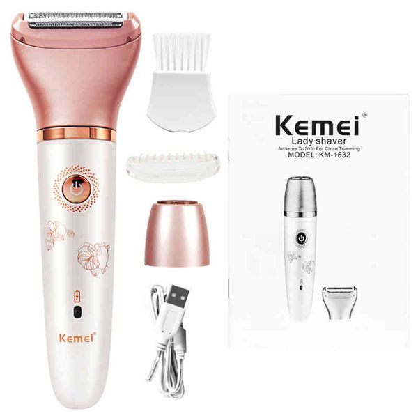 Epilator USB Shaver para mulheres Removedor de cabelo facial Remoção da perna Máquina de barbear fêmea Máquina de barbear de biquíni elétrica 220422