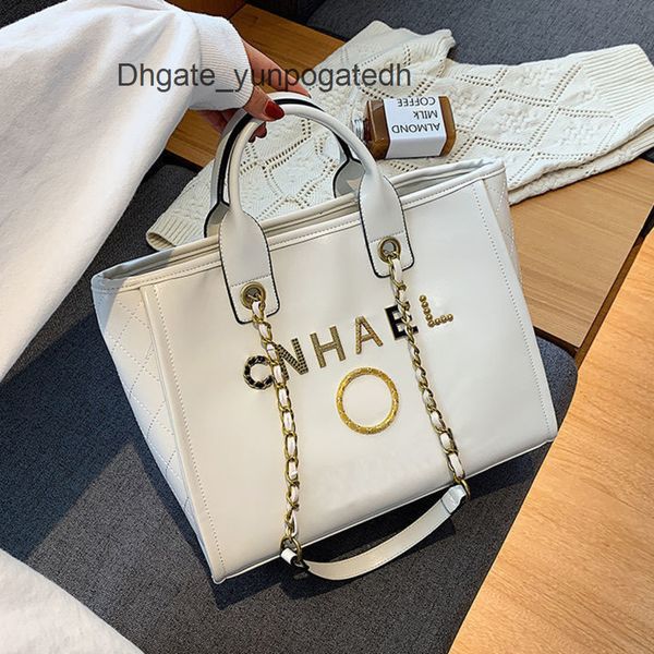 

women's brand luxury handbags beach bags designers ch metal letter badge tote evening bag small mini body leather handbag large female