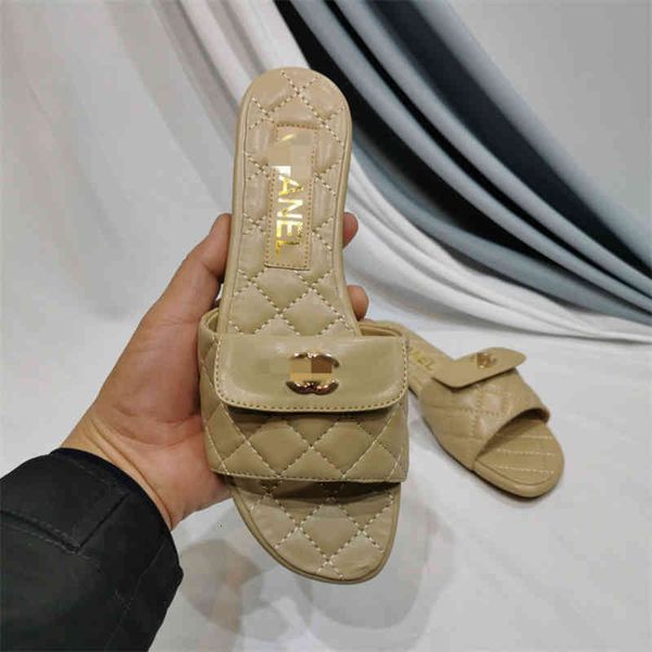 

slippers slippers xiaoxiang spring embroidered one-sided open toe ins fashionable soft soled flat shoes gxi1, Black