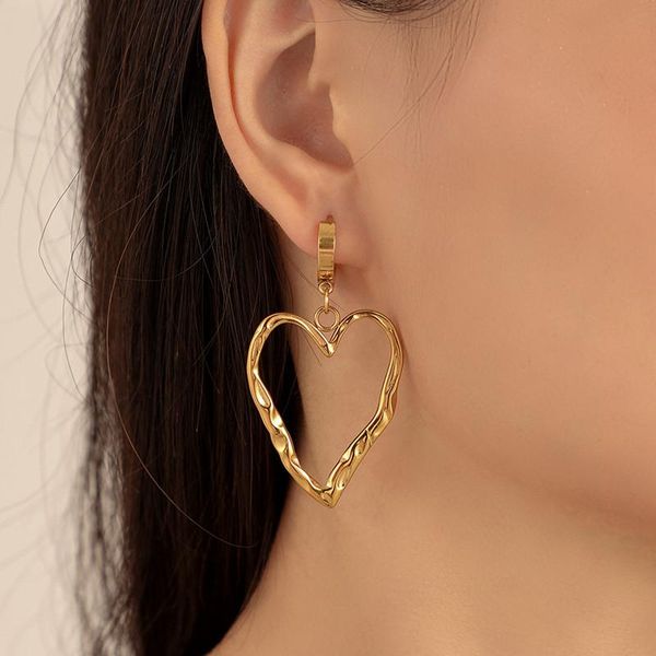 

stud fashionable personality titanium steel irregular earrings stainless simple ins wind for women, Golden;silver
