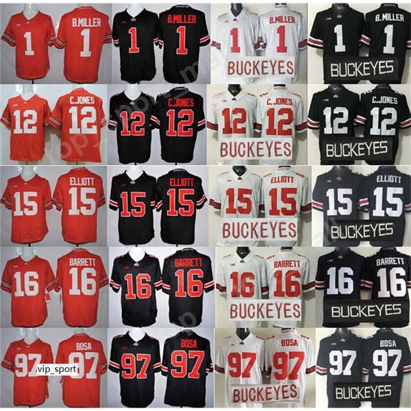 Chen37 College Football Ohio State Buckeyes Maglie da uomo cucite Ezekiel Elliott 97 Joey Bosa 1 Braxton Miller Cardale Jones JT Barrett