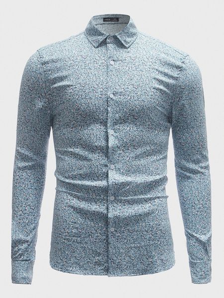 

men ditsy floral button front shirt g9so#, White;black