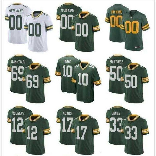 

GBP Custom Mens Women Youth Kids American Football Jersey Any 32 Teams Player Game Jersey All Stitched Wholesale Sport Athletic Wear Green Embroidered -4XL, Color
