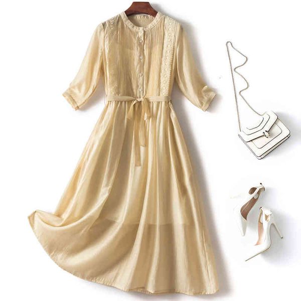 

casual dresses shopping mall famous brand foreign trade export tail single cut label french light luxury boutique summer dress stand collar, Black;gray