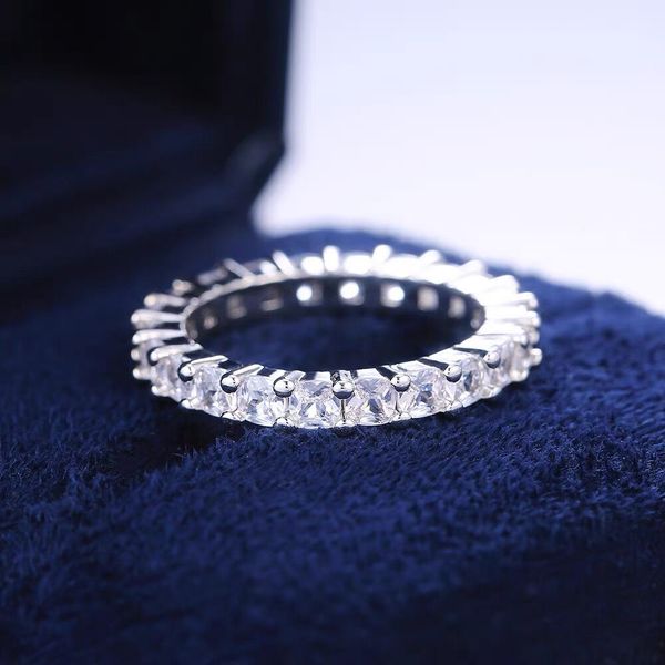 

luxurious full cz diamond propose engagement ring gemstones hip hop band rings for men party women wedding gift, Slivery;golden