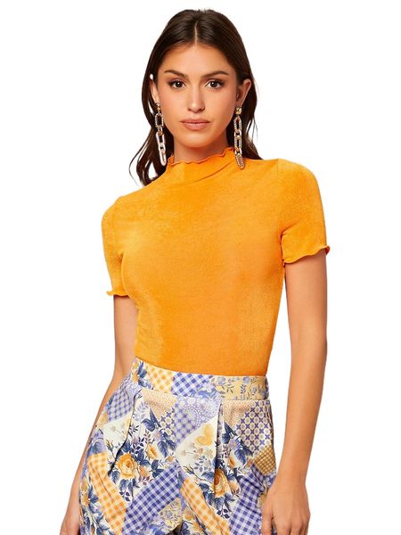 

l.ettuce t.rim mock neck tee a1n9#, White